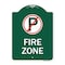 Signmission Fire Zone No Parking Symbol, Green & White Aluminum Architectural Sign, 18" x 24", GW-1824-23972 A-DES-GW-1824-23972 - alternate 1
